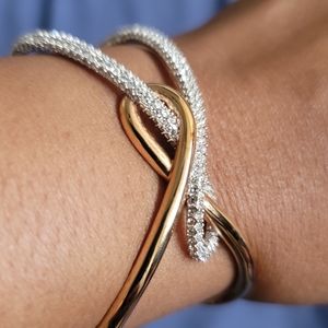 Swarovski two tone wrist cuff